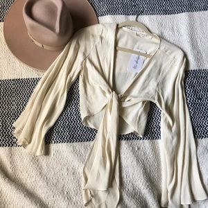 12th Tribe Valentina Cream Wrap Top